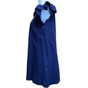 Polo Ralph Lauren Women's Blue Eyelet A-Line Dress Size 16 Sleeveless